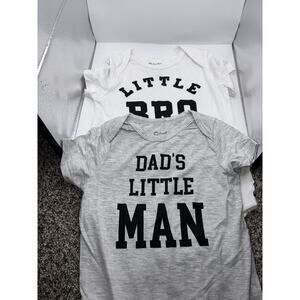 💰Patpat Baby Boy 2-Pack Bamboo Graphic Romper Bodysuit Soft Little Bro Daddy’s
